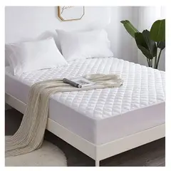 GENERICO - Cubrecolchon Impermeable De 1.5 Plaza Hipoalergénico Blanco