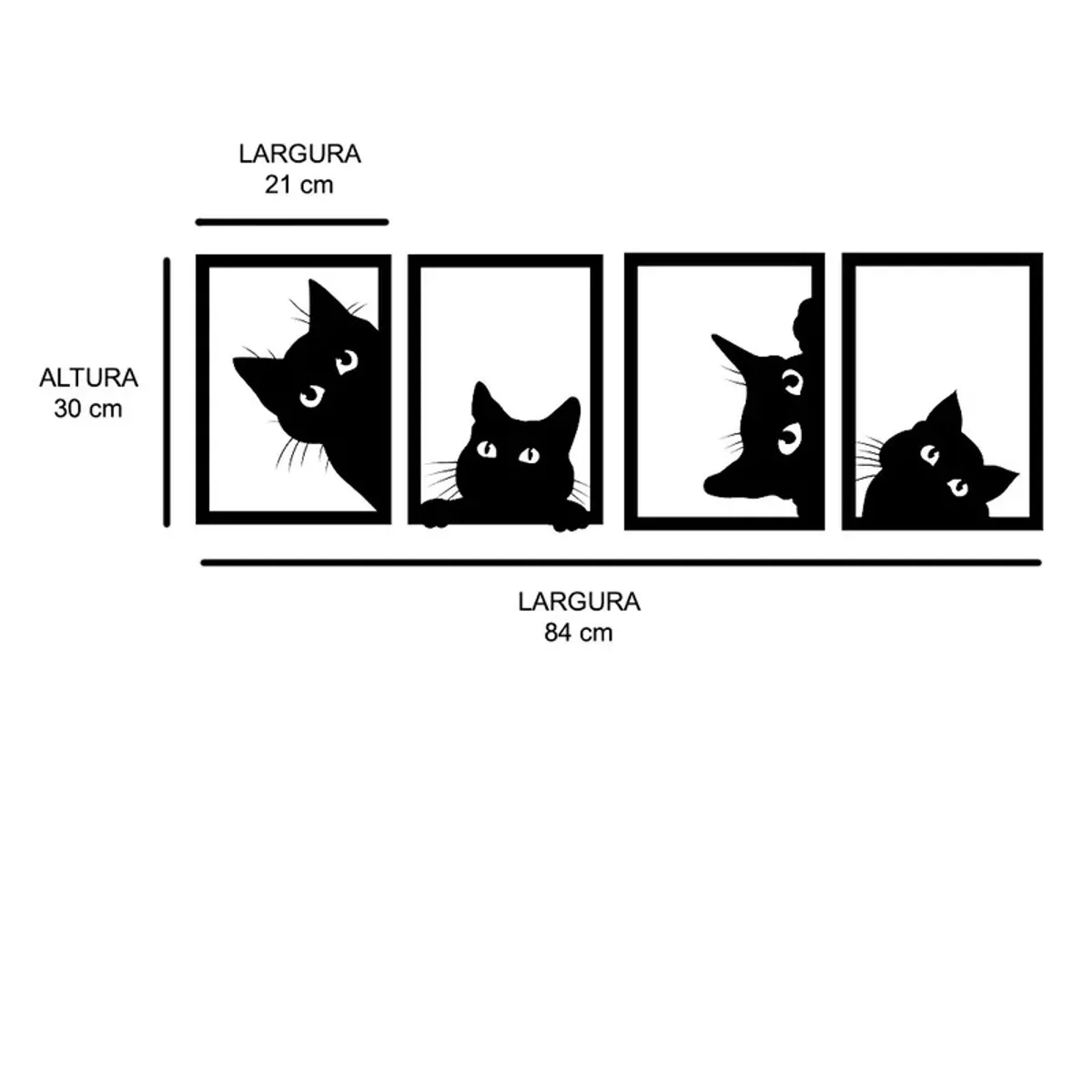 GENERICO - Cuadro decorativo Gatos Curiosos