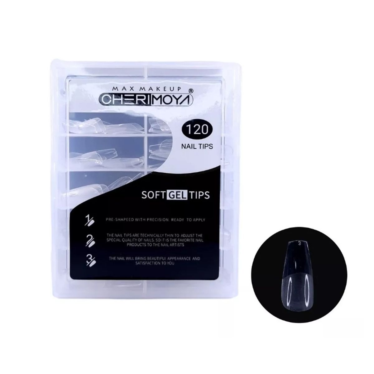 GENERICO - Tips Uñas Soft Gel Cherimoya COFFIN CORTO ( 120 Unid )