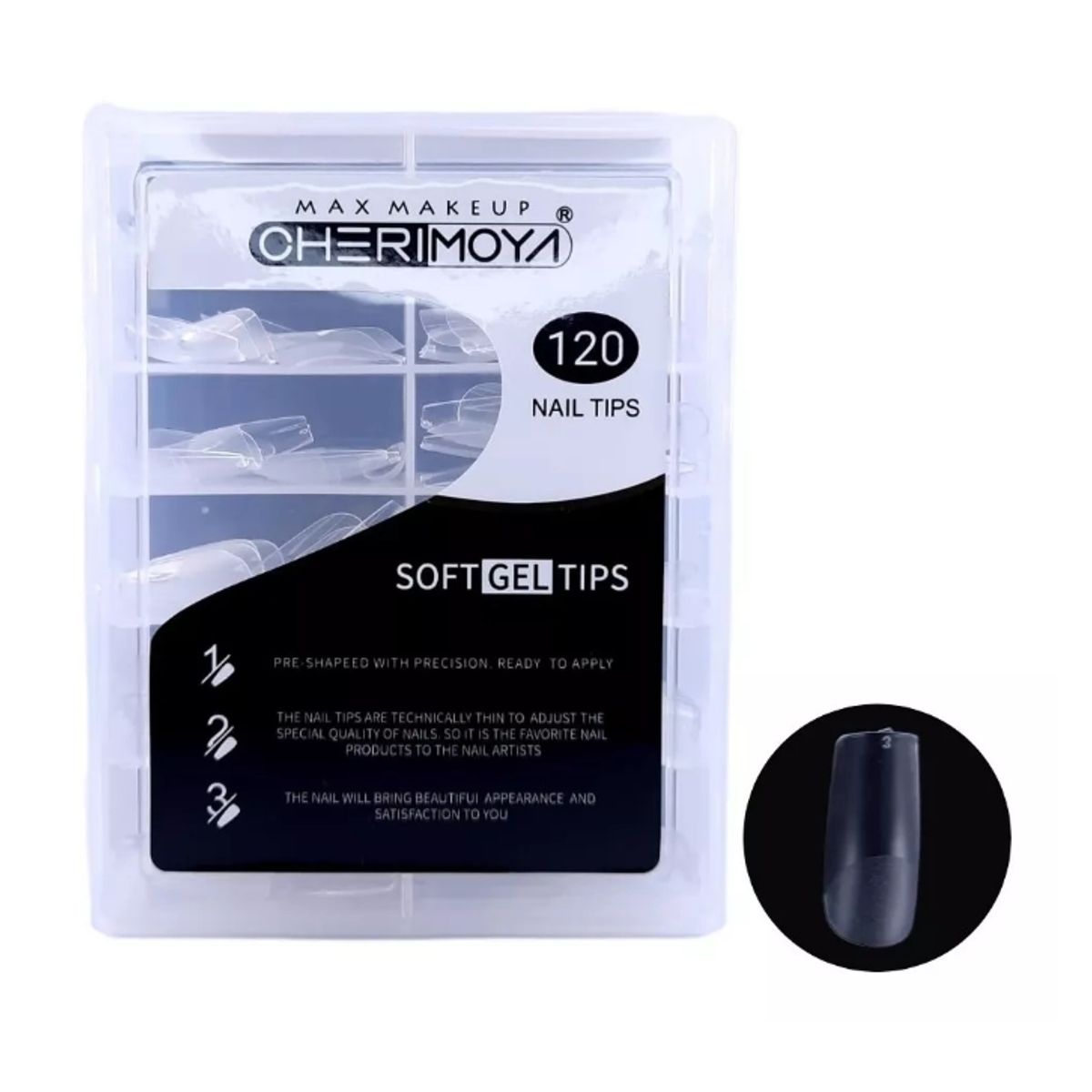 GENERICO - Tips Uñas Soft Gel Cherimoya CUADRADA ( 120 Unid )