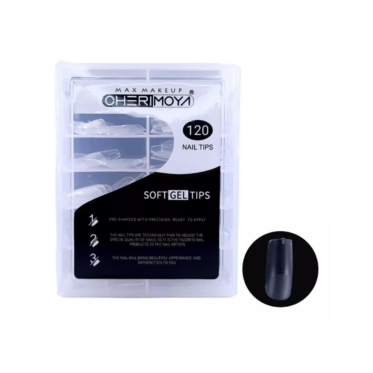 GENERICO - Tips Uñas Soft Gel Cherimoya CUADRADA ( 120 Unid )