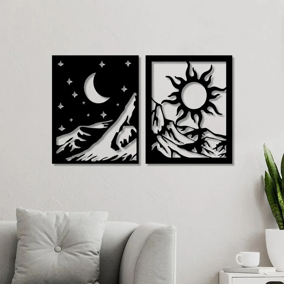 GENERICO - Cuadro Decorativo  Artesanal el Dia y la Noche