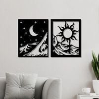 Cuadro Decorativo Artesanal el Dia y la Noche