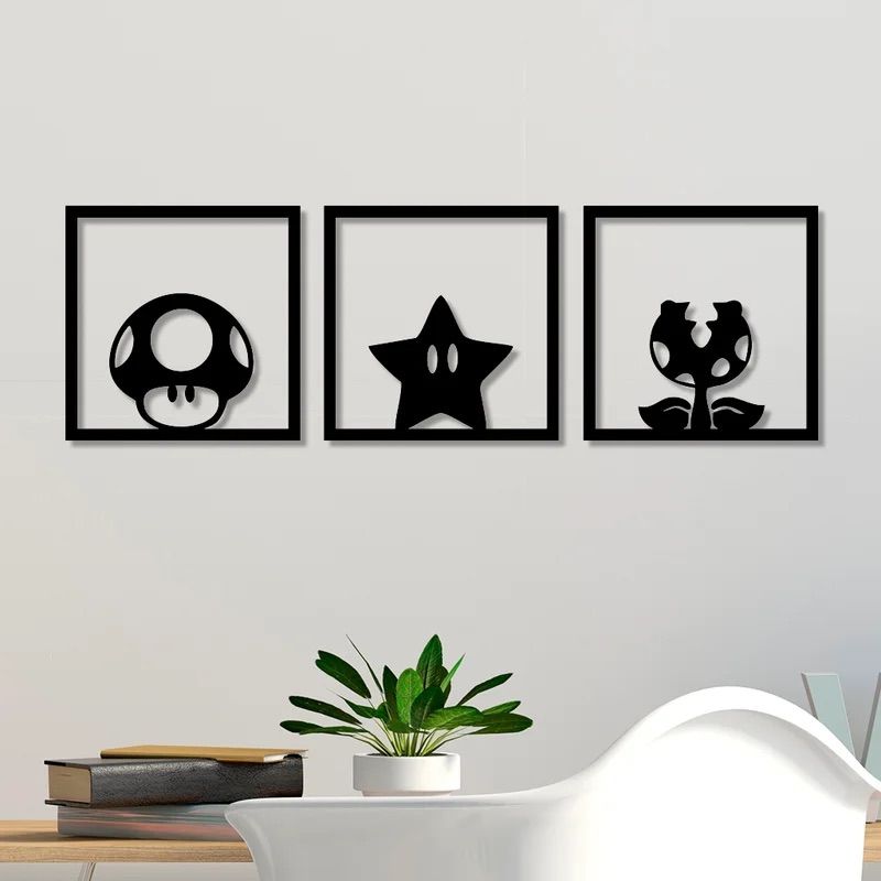 GENERICO - Cuadro Decorativo mundo Mario Bross Artesanales