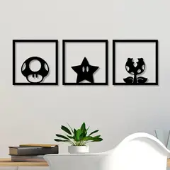 GENERICO - Cuadro Decorativo mundo Mario Bross Artesanales