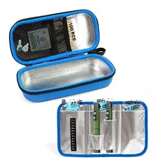 GENERICO - Bolso + Estuche Cooler Porta Insulina para uso refrigeracion medica y Diabéticos + 3 Gel refrigeracion