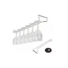 GENERICO - Colgador De Copas Doble en Metal Cromado Bar Premium Organización