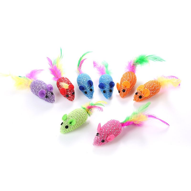 GENERICO - Set De 12 Ratones De Juguetes Para Gatos Mascotas 13 Cm