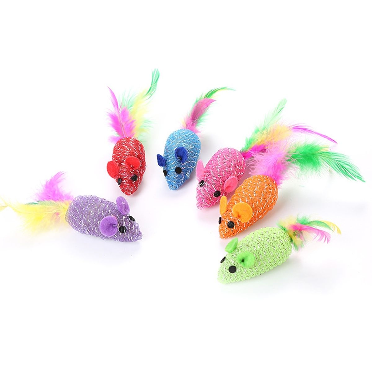 MASCO TODO - Set De 12 Ratones De Juguetes Para Gatos Mascotas 13 Cm
