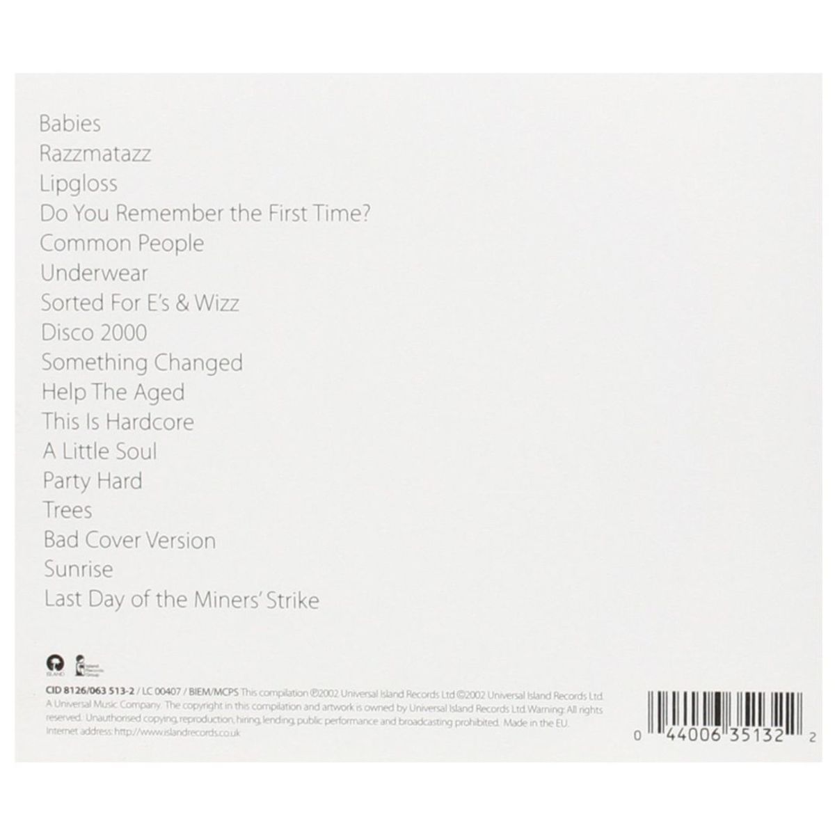 HITWAY MUSIC - PULP - PULP HITS - CD HITWAY MUSIC