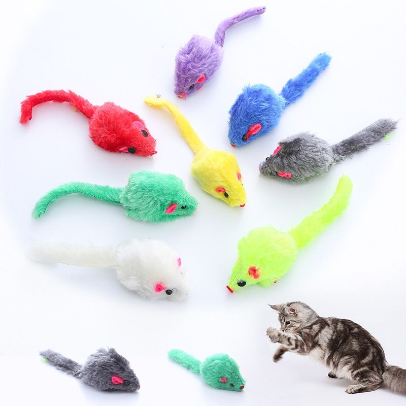 GENERICO - Set De 12 Ratones De Juguetes Para Gatos Mascotas 10 Cm