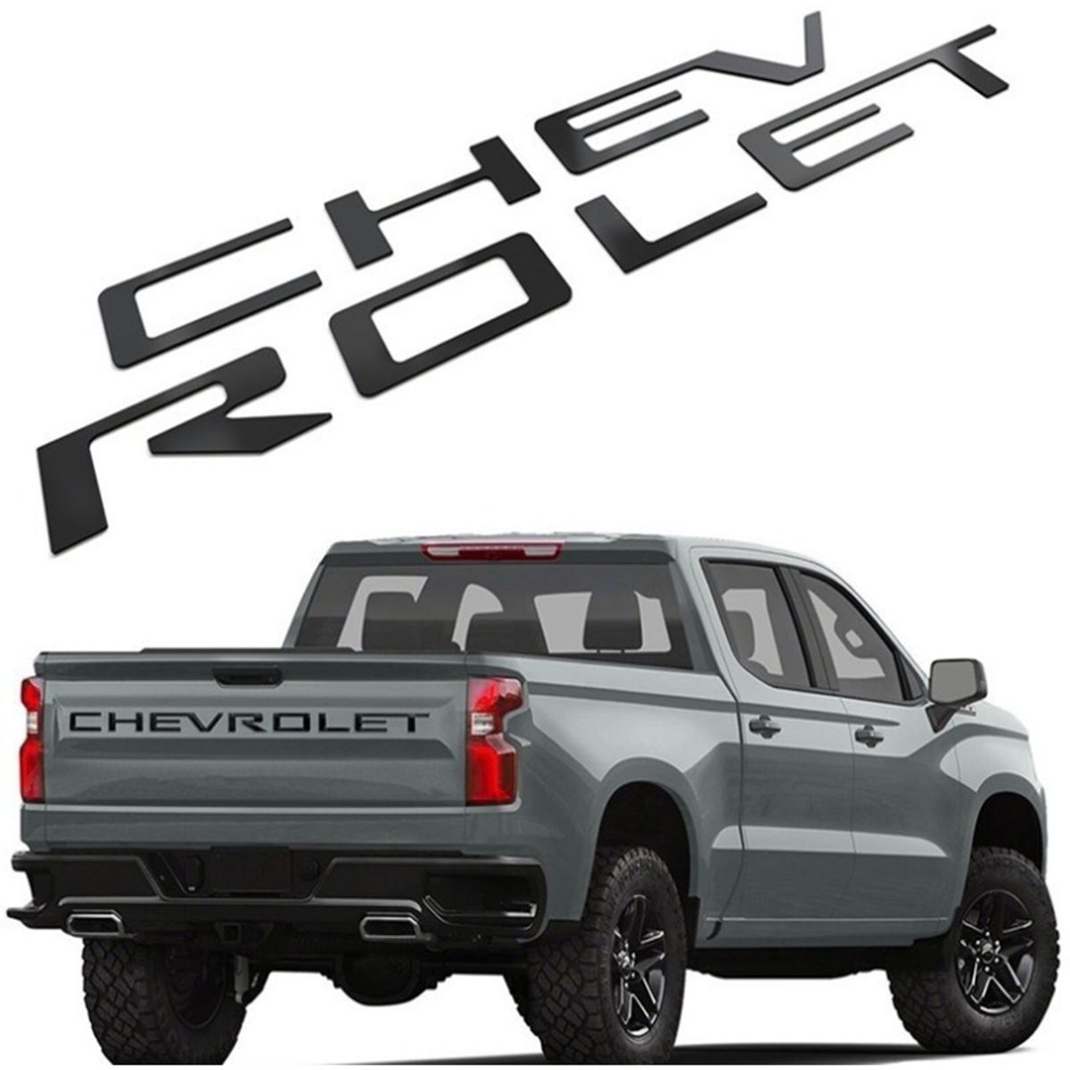 GENERICO - Insertos Portalón para Chevrolet Silverado 3d Adhesivo 19-21