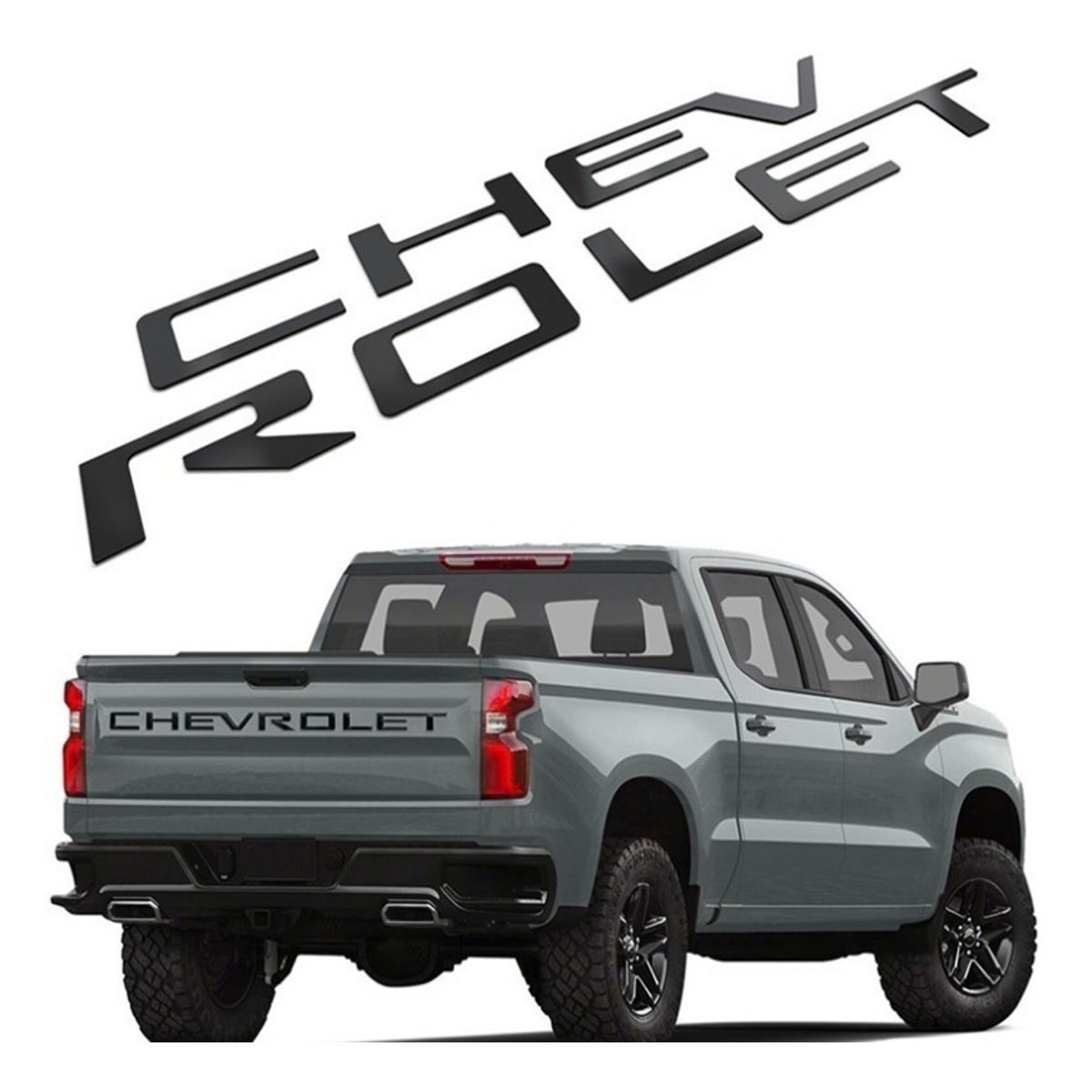 GENERICO - Insertos Portalón para Chevrolet Silverado 3d Adhesivo 19-21