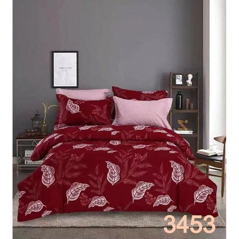 GENERICO - Cubrecama Quilt Verano 2 Plazas - Burdeo Plumas Ramas 3453