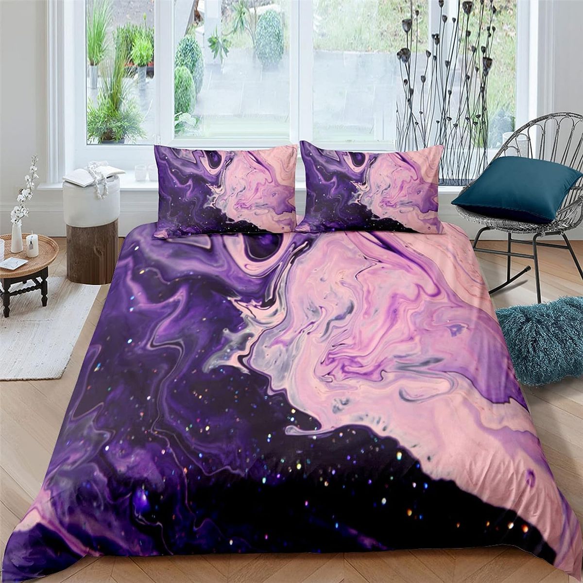 GENERICO - Cubrecama Quilt de Verano 2 Plazas -  Mundo Marítimo Morado Y009