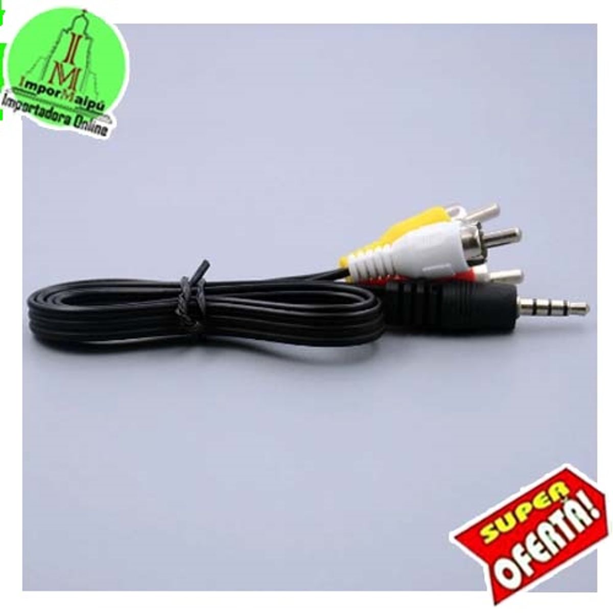 GENERICO - Cable Audio RCA Jack 3.5 mm 3 x 1 Salida Auxiliar. Aux. Macho