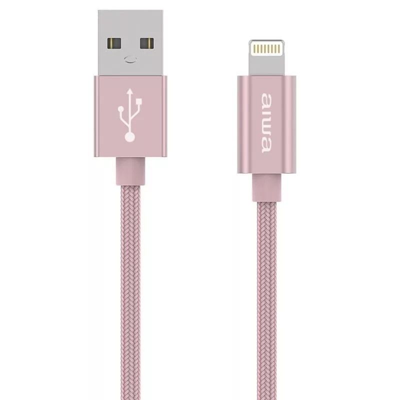 AIWA - Cable Usb Para iPhone 15m Mfi Aiwa Rosado
