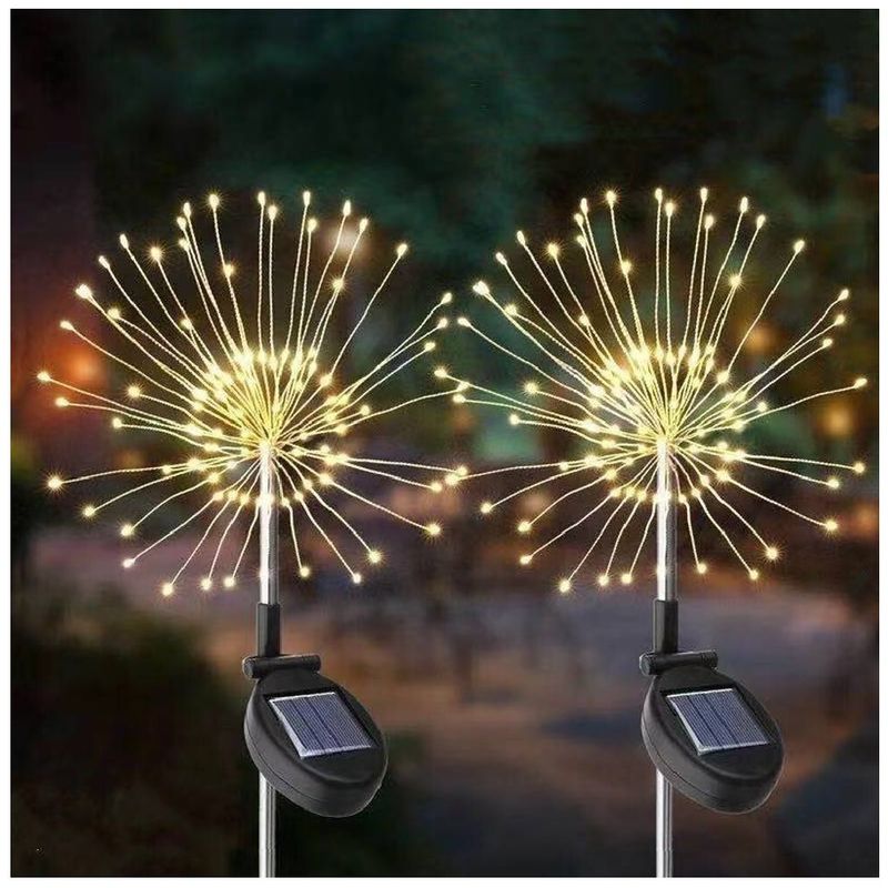 GENERICO - Pack x2 Luces Micro Led Hadas Artificial Solar Navidad calidas