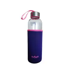 FROST - Botella de Agua Hidratación 525cc de Vidrio Con Funda