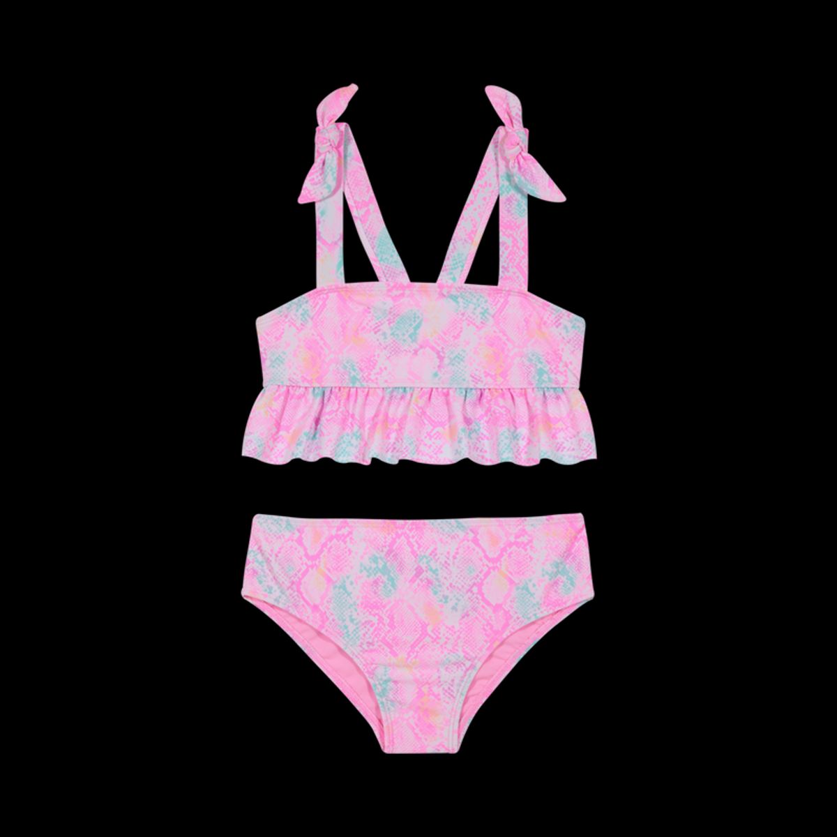 H2O WEAR - Traje de Baño Bikini UV30+ con Vuelos para Niña Rosado - Rosa