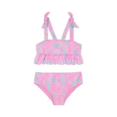 H2O WEAR - Traje de Baño Bikini UV30+ con Vuelos para Niña Rosado - Rosa