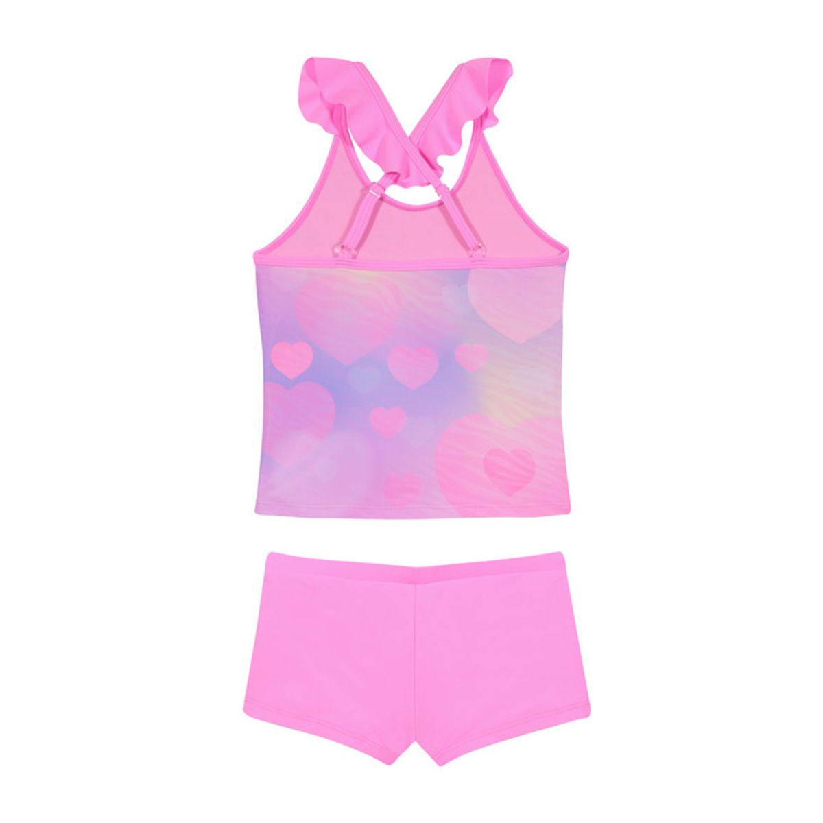 H2O WEAR - Traje de Baño Tankini UV30+ con Vuelos para Niña Fucsia - Fucsia