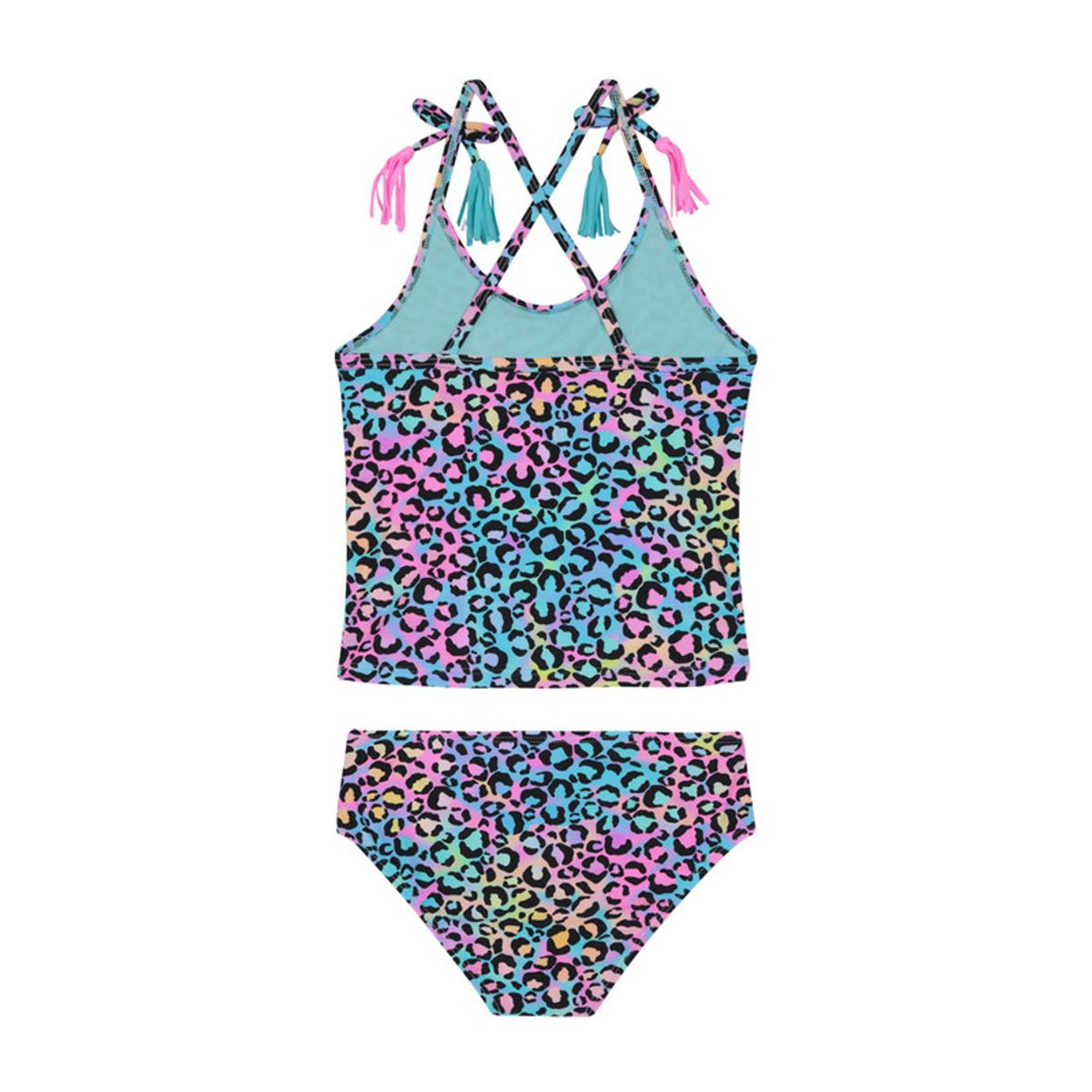 H2O WEAR - Traje de Baño Tankini UV30+ con Vuelos para Niña Rosado - Rosa