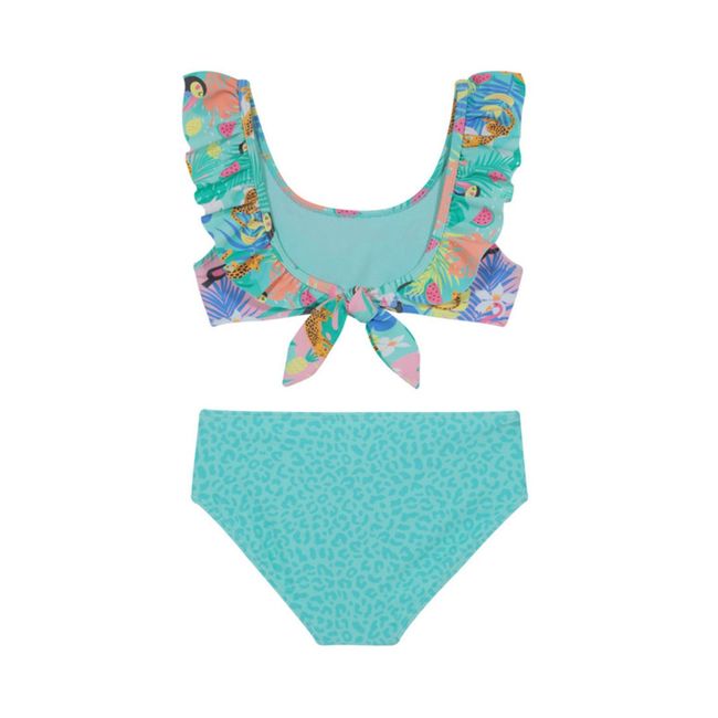 H2O WEAR - Traje de Baño Bikini UV30+ con Vuelos para Niña Turquesa - Verde