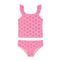 H2O WEAR - Traje de Baño Tankini UV30+ Top con Mangas para Niña Coral - Coral