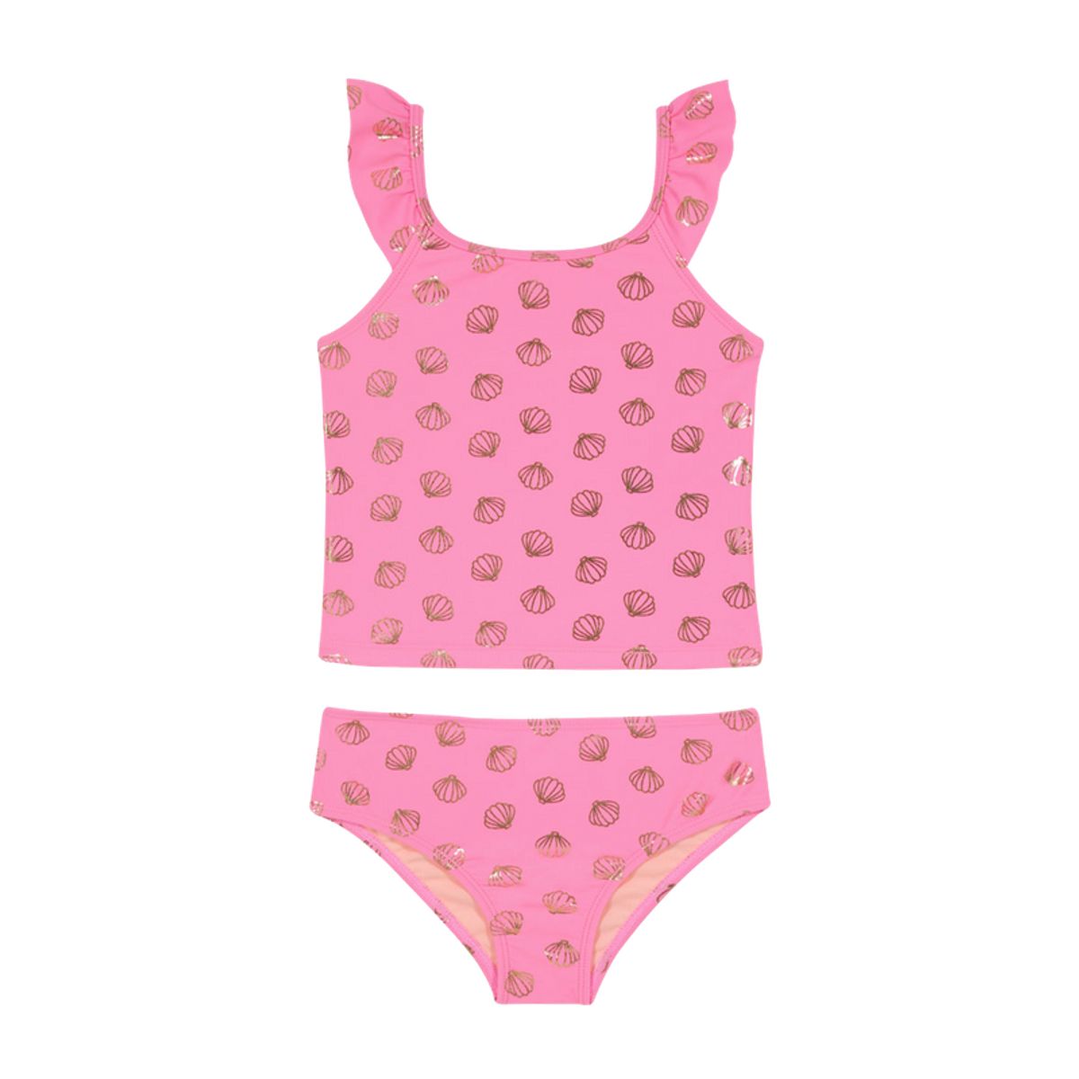 H2O WEAR - Traje de Baño Tankini UV30+ Top con Mangas para Niña Coral - Coral