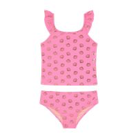 Traje de Baño Tankini UV30+ Top con Mangas para Niña Coral - Coral