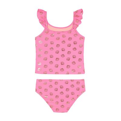Imagen 2 del producto Traje de Baño Tankini UV30+ Top con Mangas para Niña Coral - Coral