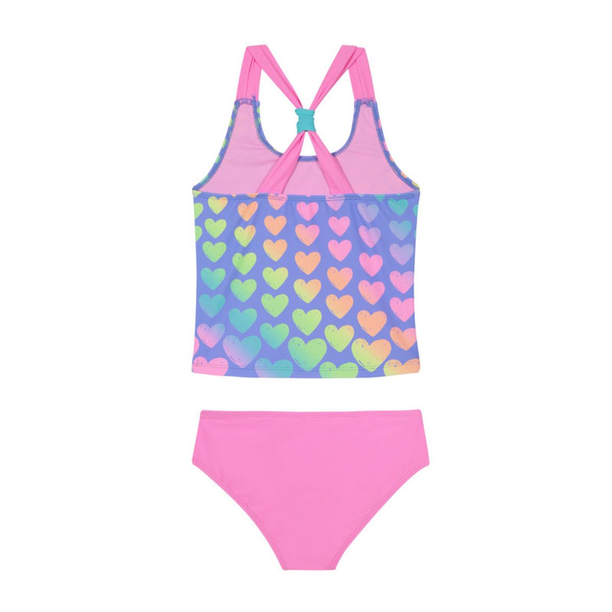 H2O WEAR - Traje de Baño Tankini UV30+ Top Sublimado para Niña Fucsia - Fucsia