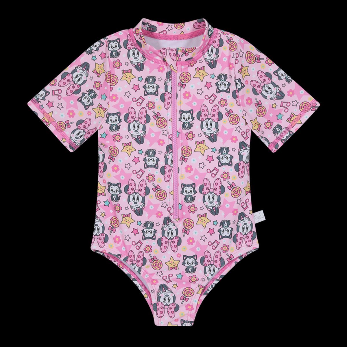 DISNEY - Traje de Baño Entero M/Corta UV50+ para Bebe Niña Rosado - Rosa