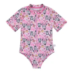DISNEY - Traje de Baño Entero M/Corta UV50+ para Bebe Niña Rosado - Rosa