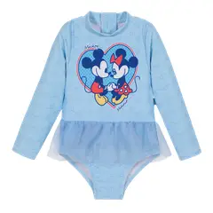 DISNEY - Traje de Baño Entero M/Larga UV50+ para Bebe Niña Celeste - Celeste