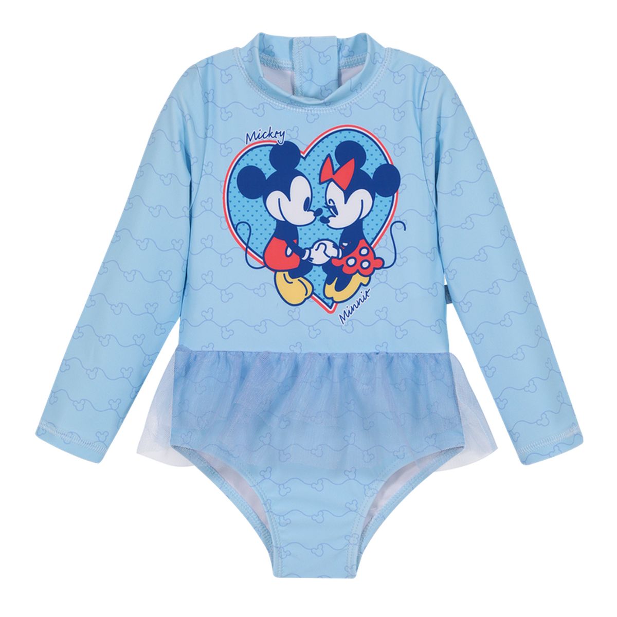 DISNEY - Traje de Baño Entero M/Larga UV50+ para Bebe Niña Celeste - Celeste