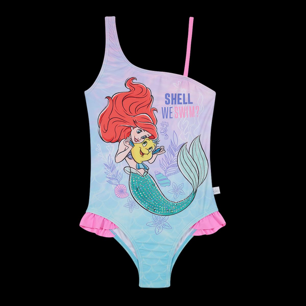 DISNEY - Traje de Baño Entero Un Hombro UV50+ para Niña Rosado - Rosa