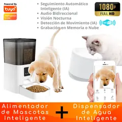 D MOTICA - Kit Alimentador Mascotas Wifi + Dispensador Agua Inteligente