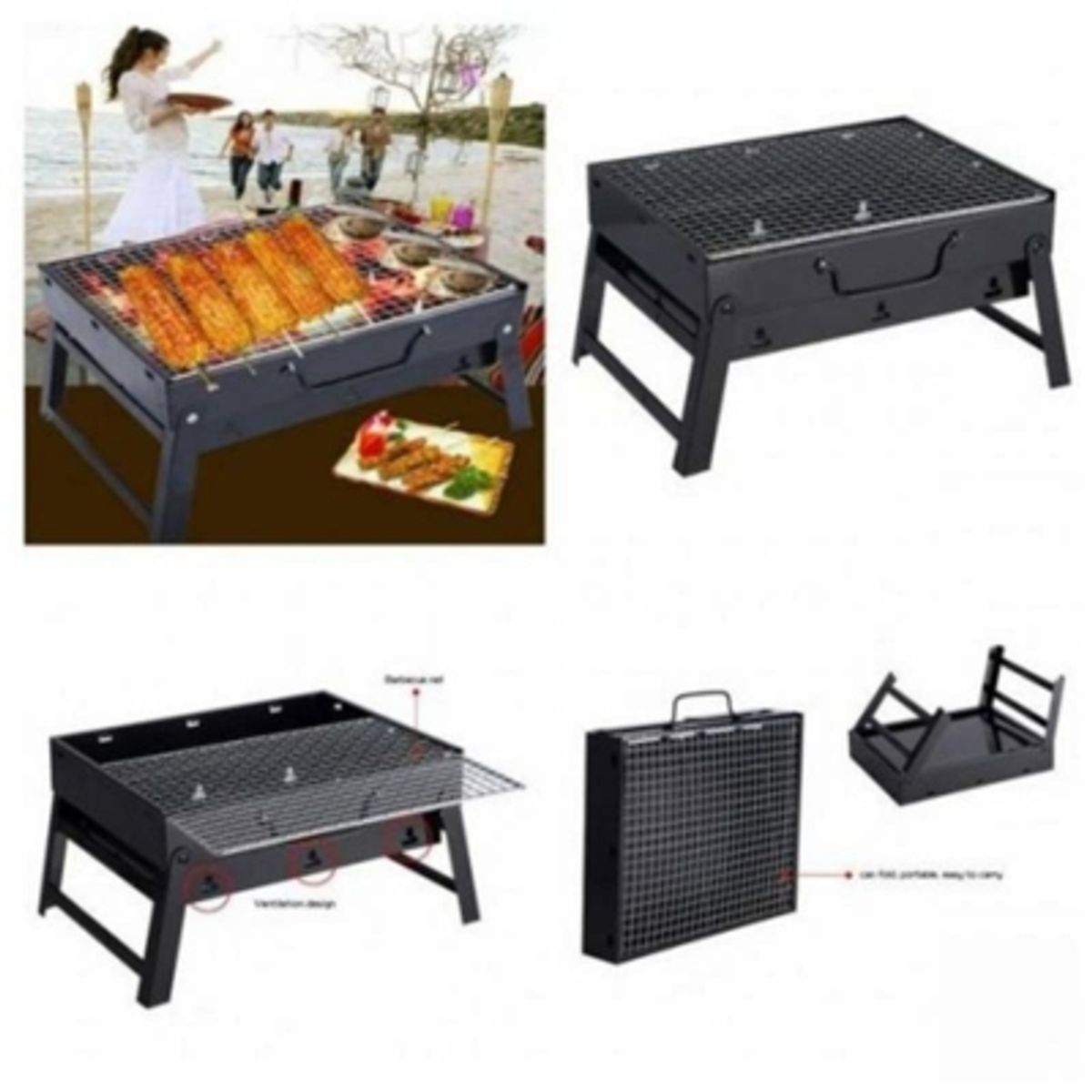 GENERICO - Mini Parrilla Asador Portatil Plegable Camping