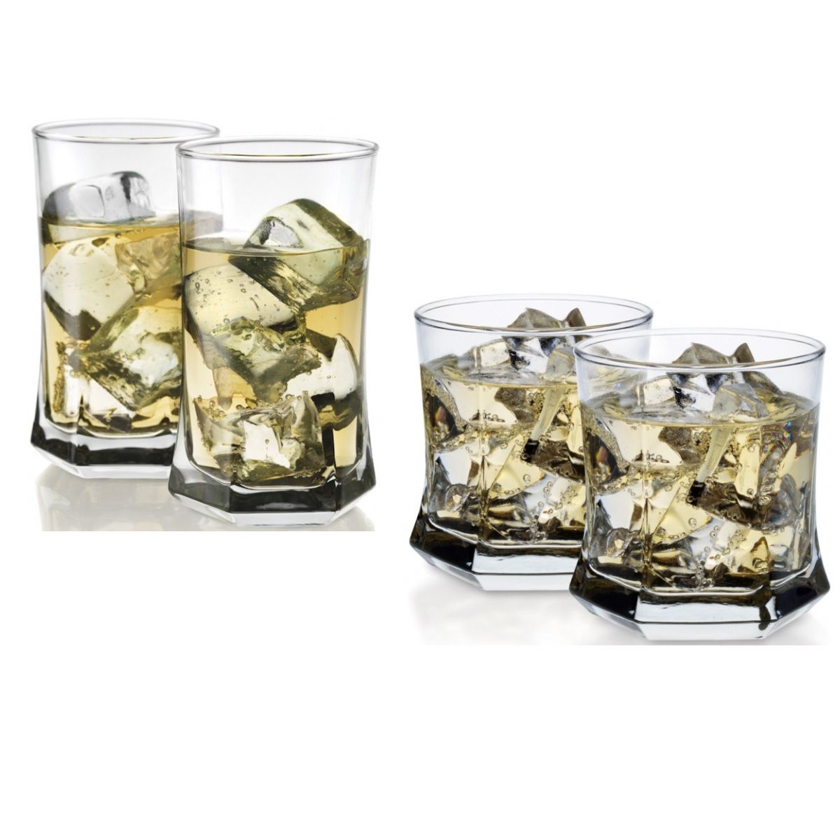 CRISTAR - Vaso de Vidrio Alto y Bajo Vivaldi (Pack 12 Unidades)