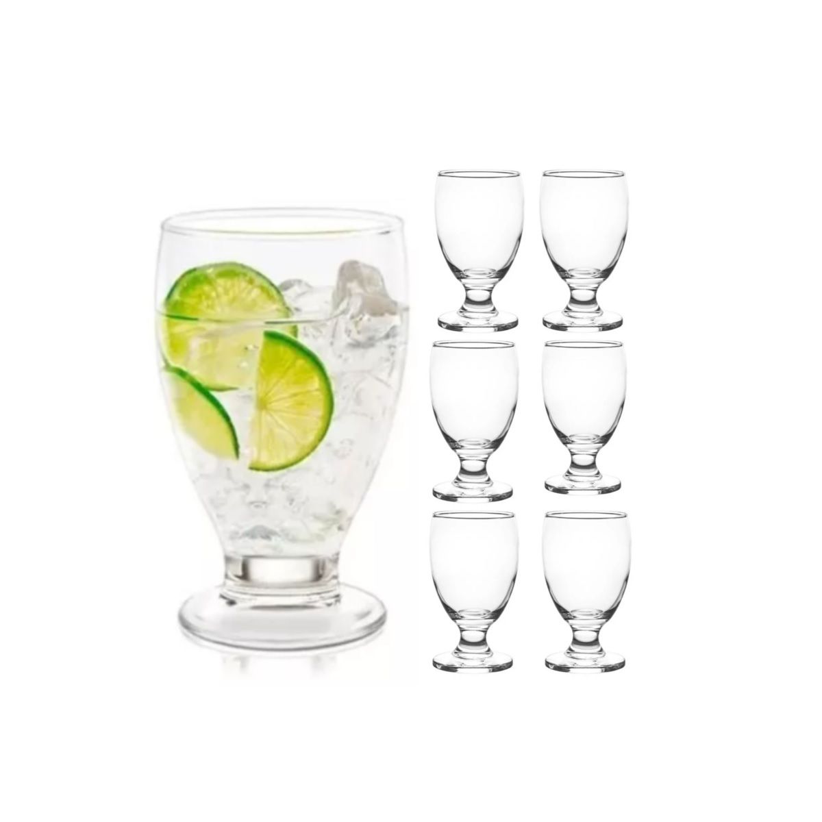 CRISTAR - Copa de Cervceza Agua Cóctel de Vidrio 355cc Cristar X6