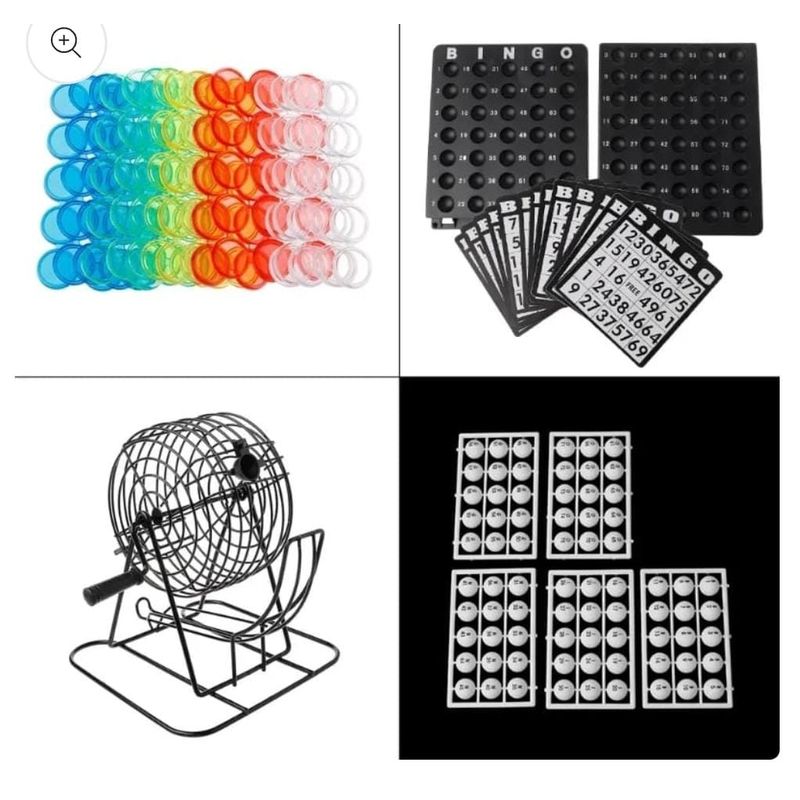 GENERICO - Set De Bingo Lota Completo Incluye Tombola Fichas Pelotas