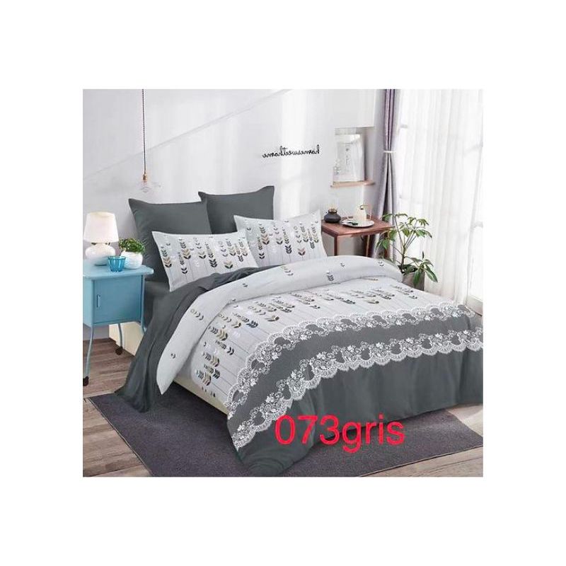 GENERICO - Cubrecama Quilt de Verano 2 Plazas - Holanda Tulipán 073 Gris