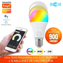 D MOTICA - Ampolleta Wifi Inteligente Alta Eficiencia 9W Blancos/RGB 900 Lúmenes
