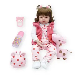 DANWEILE - Muñeca bebe reborn vinilo juguetes para 48cm-Ojos marrones