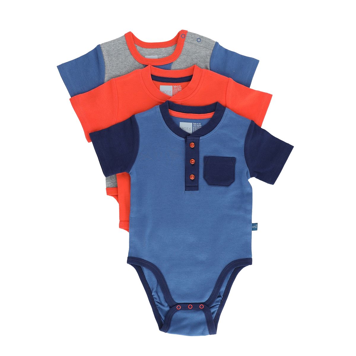 MOTA - BODY ALGODÓN MANGA CORTA PACK 3