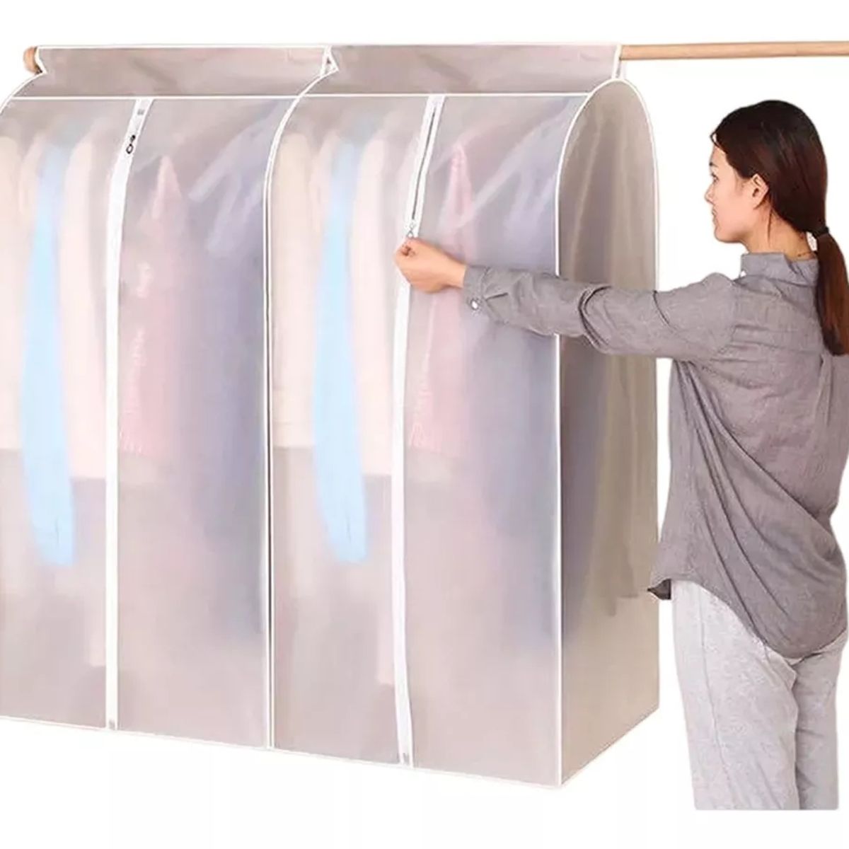 KUANGYE - Bolsa Colgante Para Ropa Cubre Polvo Protector 90x50x100 Cm