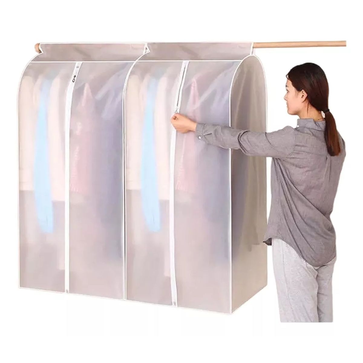 KUANGYE - Bolsa Colgante Para Ropa Cubre Polvo Protector 90x50x100 Cm