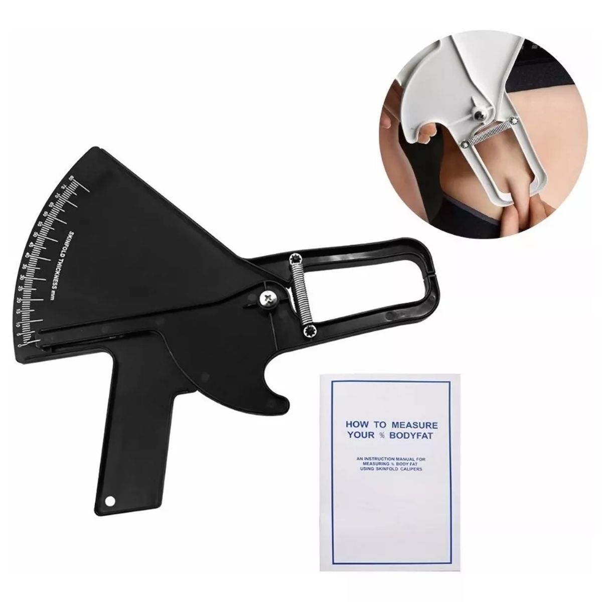 KUANGYE - Caliper Medidor De Grasa Corporal Adipometro Con Cinta Métrica